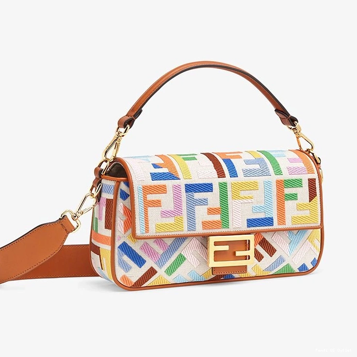 Cheap HOT Multicolor Medium Fendi Baguette FF In Bag Motif Canvas 0715